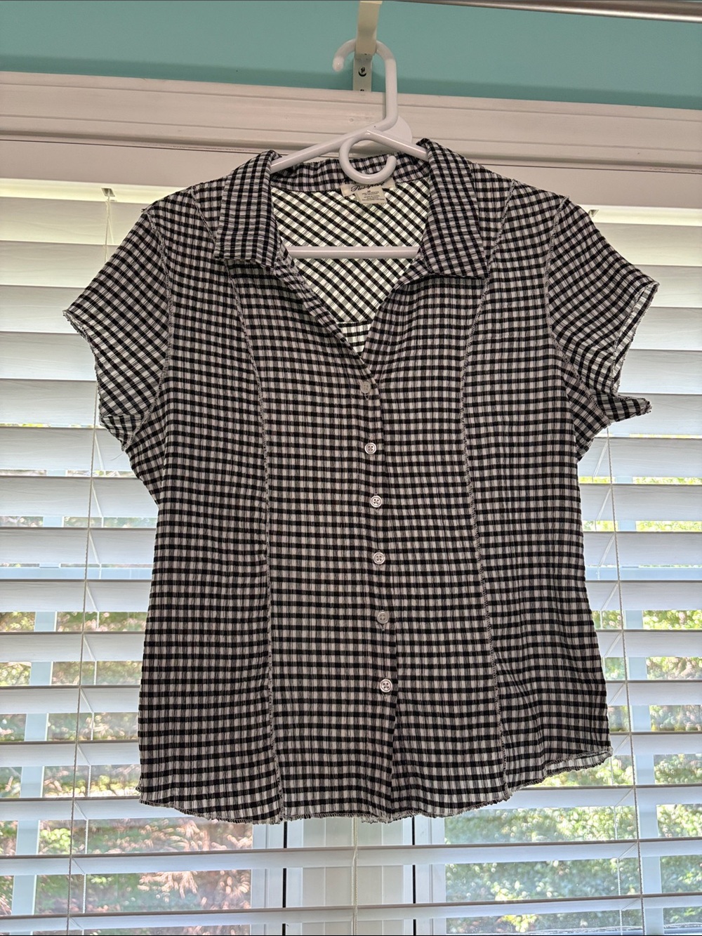 Passport Black and White Gingham Button-Down Shirt